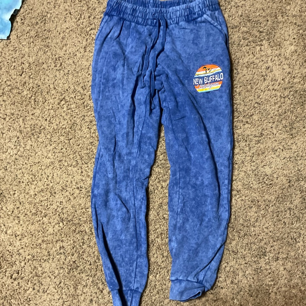 New Buffalo Michigan blue joggers/sweatpants